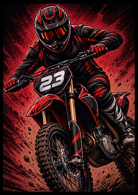 Motocross Rider Number 23
