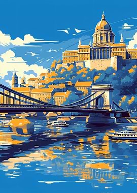 Budapest Chain Bridge and Castle Hill