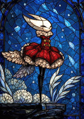 Stained Glass Hornet in Red Dress