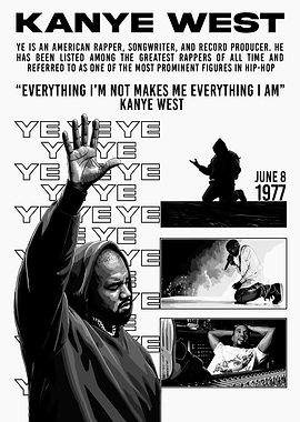 Kanye West Portrait and Quotes