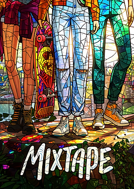 Mixtape Stained Glass Art