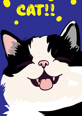 Happy Cat with Text