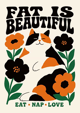 Fat is Beautiful Cat Art