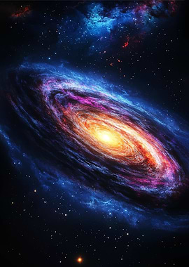 Vibrant Spiral Galaxy in Deep Space