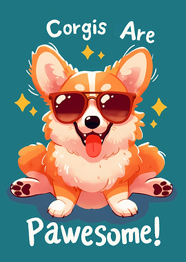 Cool Corgi Wearing Sunglasses