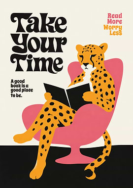 Cheetah Reading a Book