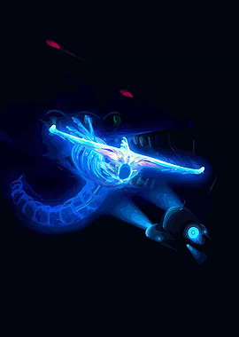 Bioluminescent Creature with Laser