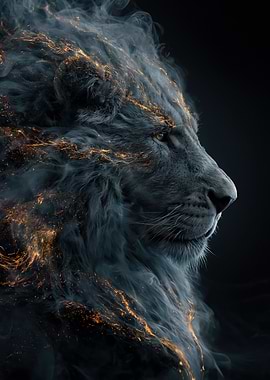 Fiery Lion Portrait