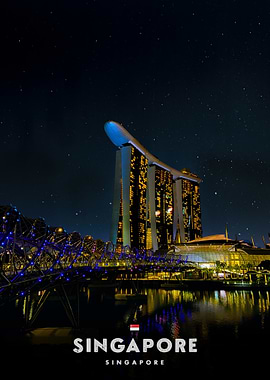 Singapore Marina Bay Sands at Night