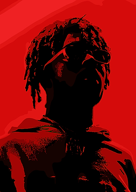 Red and Black Silhouette Portrait