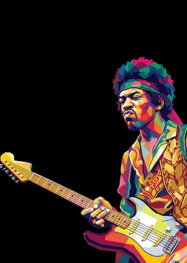 Jimi Hendrix Playing Guitar
