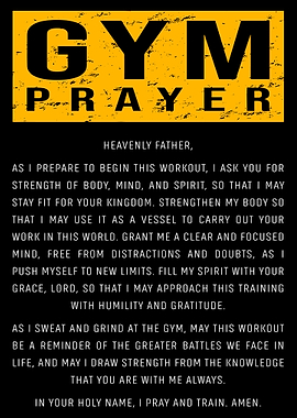 Gym Prayer Motivational Poster - Christian Fitness Wall Art Gym Quote Displate