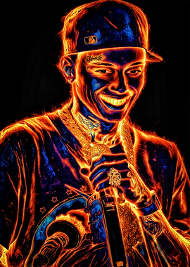 Rapper with Microphone and Chains