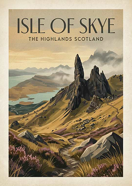 Isle of Skye Vintage Travel Poster
