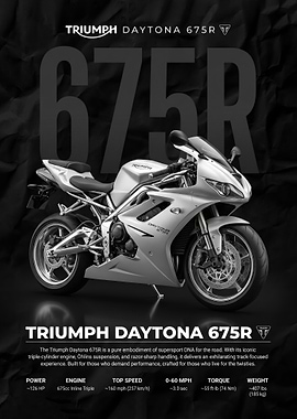 A sleek Triumph Daytona 675R Motorcycle poster