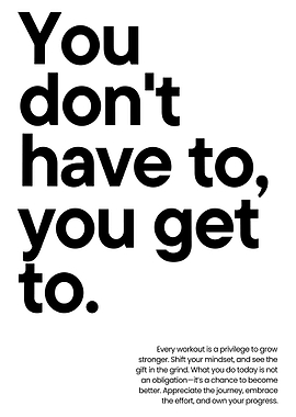 You Don’t Have To You Get To Minimalist Motivational Typography Poster Wall Art