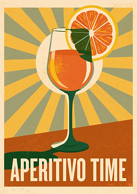 Aperitivo Time Cocktail Poster