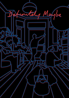 Definitely Maybe Neon Line Art
