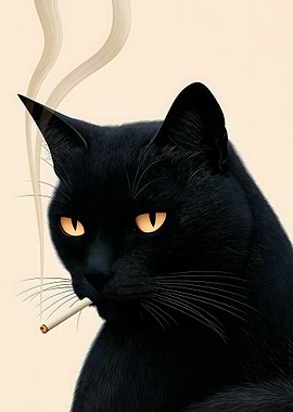 Black Cat Smoking