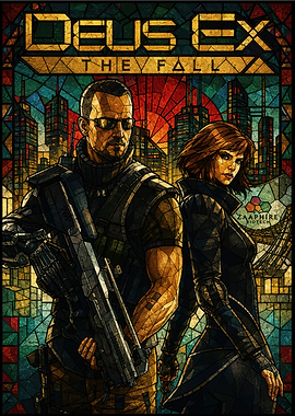 Deus Ex The Fall Stained Glass Art