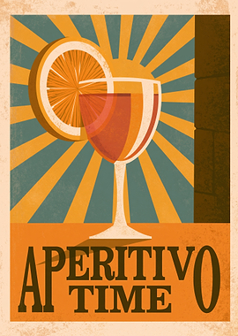 Aperitivo Time Cocktail Poster