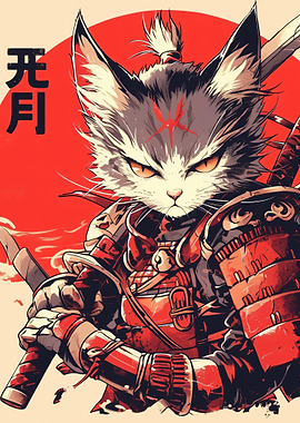 Samurai Cat Warrior