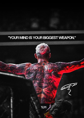 Tattooed Athlete with Motivational Quote