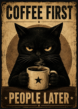 Grumpy Cat : Coffee First People Later