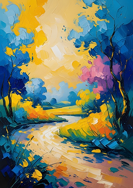 Vibrant Impressionist Landscape Painting