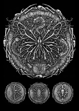 Macabre Bone and Rune Mandala