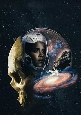 Astronaut in a Skull Galaxy