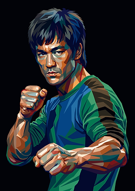 Bruce Lee Pop Art Portrait