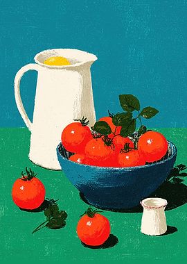 Still Life with Tomatoes and Pitcher