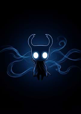 Hollow Knight Character with Blue Smoke