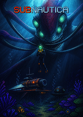 Subnautica Pixel Art Poster