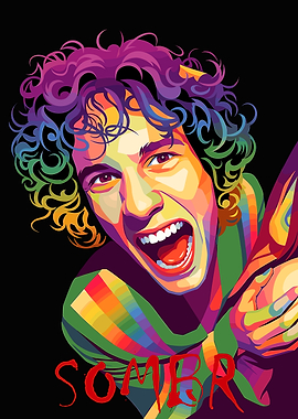 Colorful Portrait of a Screaming Man