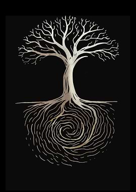 Tree of Life with Swirling Roots