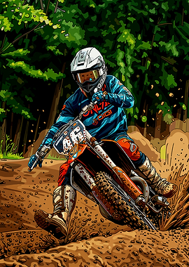 Motocross Rider in Action