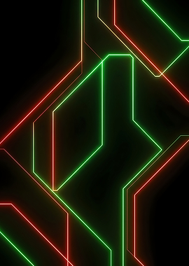 Futuristic Neon Circuit Board Abstract Background