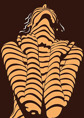 Abstract Figure with Tiger Stripes