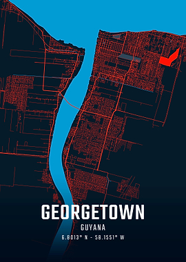 Georgetown Guyana City Map