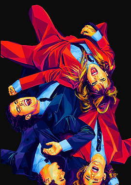 Pop Art Style Figures in Suits