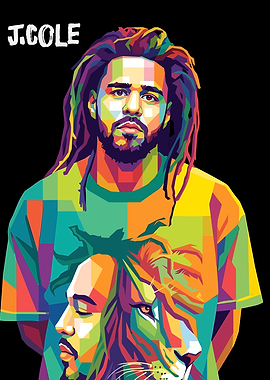 J. Cole Pop Art Portrait