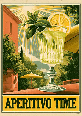 Aperitivo Time Cocktail Poster