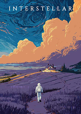 Interstellar Astronaut Walking Towards House