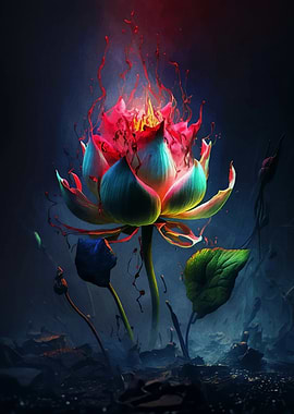 Fiery Lotus Flower