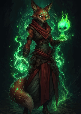 Fox Mage with Spirit Companion