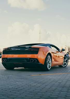 Orange Lamborghini Gallardo Rear View