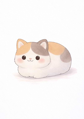 Cute Calico Cat Loaf