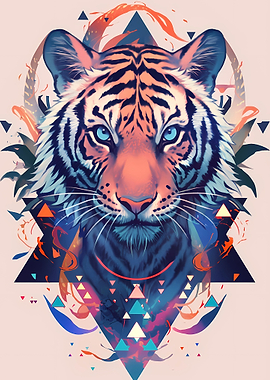 Geometric Tiger Portrait